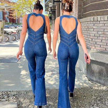 Moza's denim jumpsuit