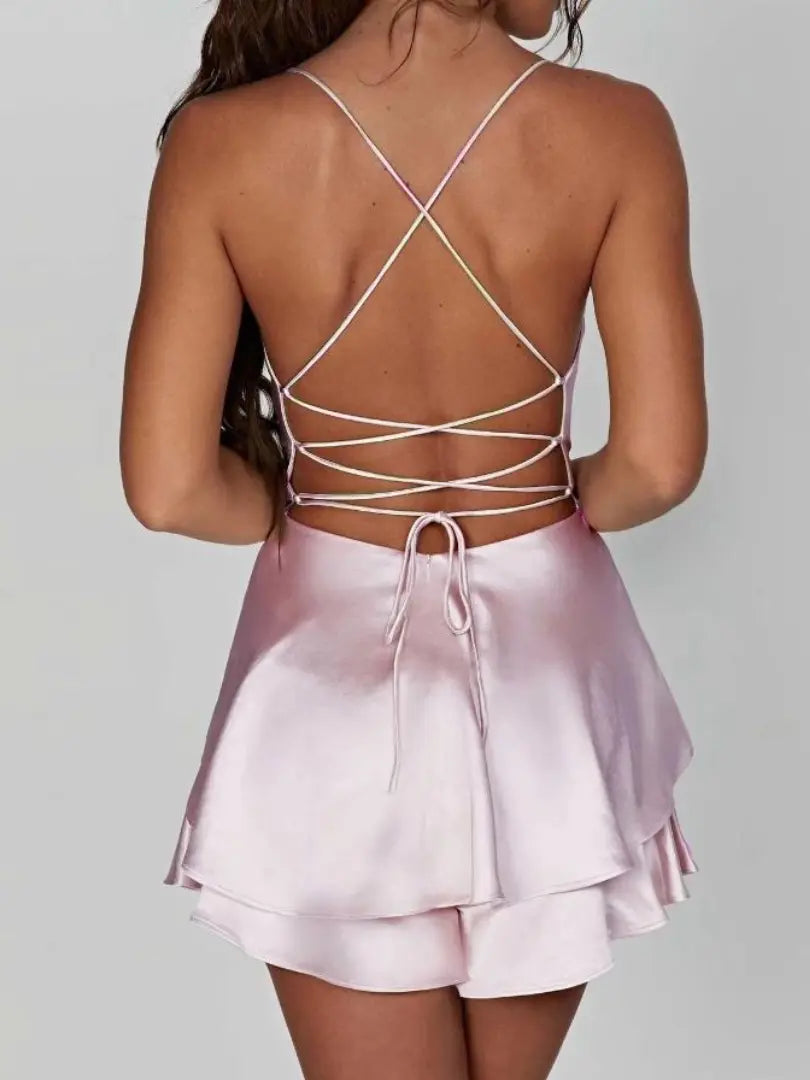 Moza's Backless Satain Dress